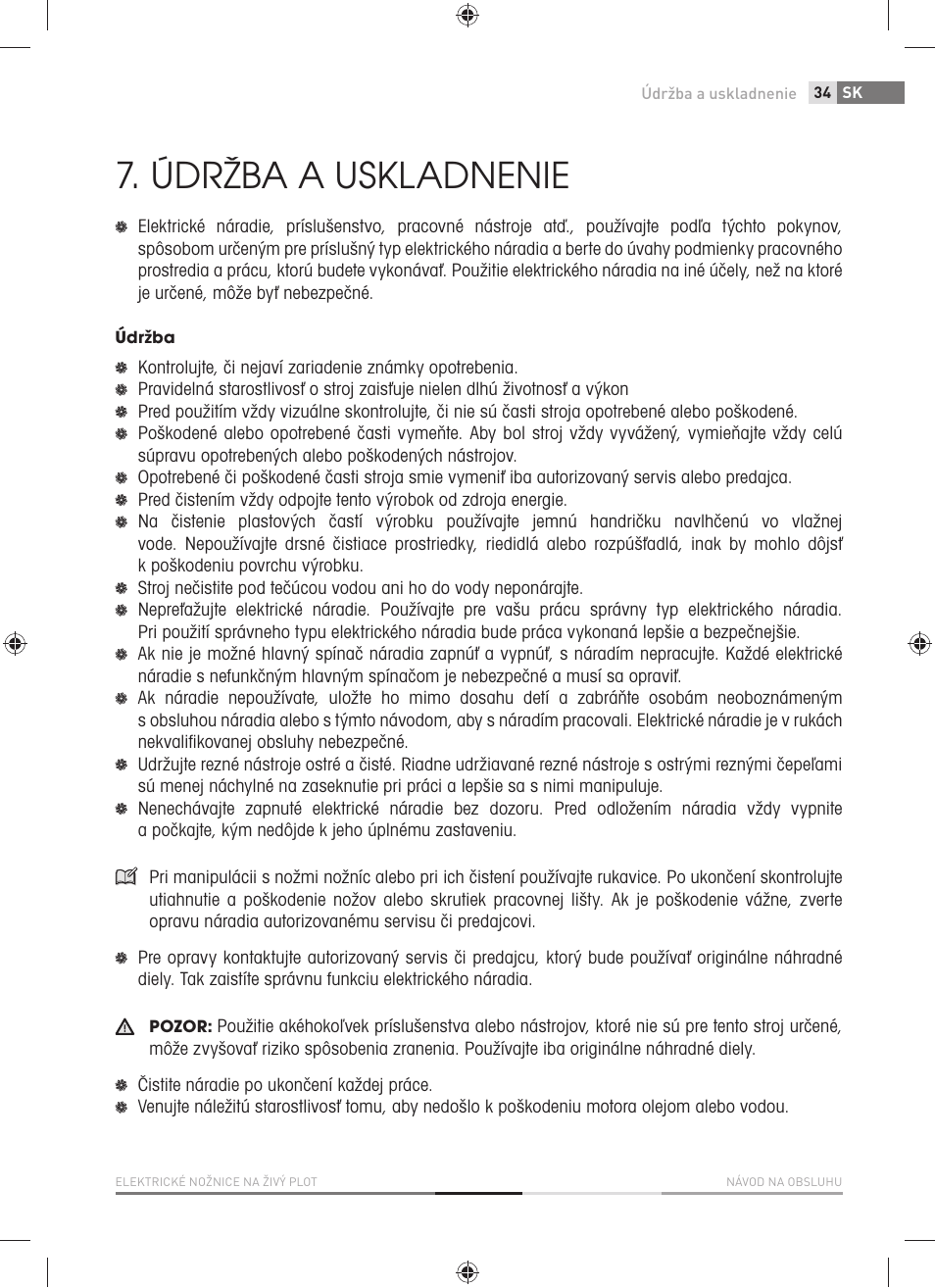 Údržba a uskladnenie | Fieldmann FZN 2001-E User Manual | Page 35 / 92