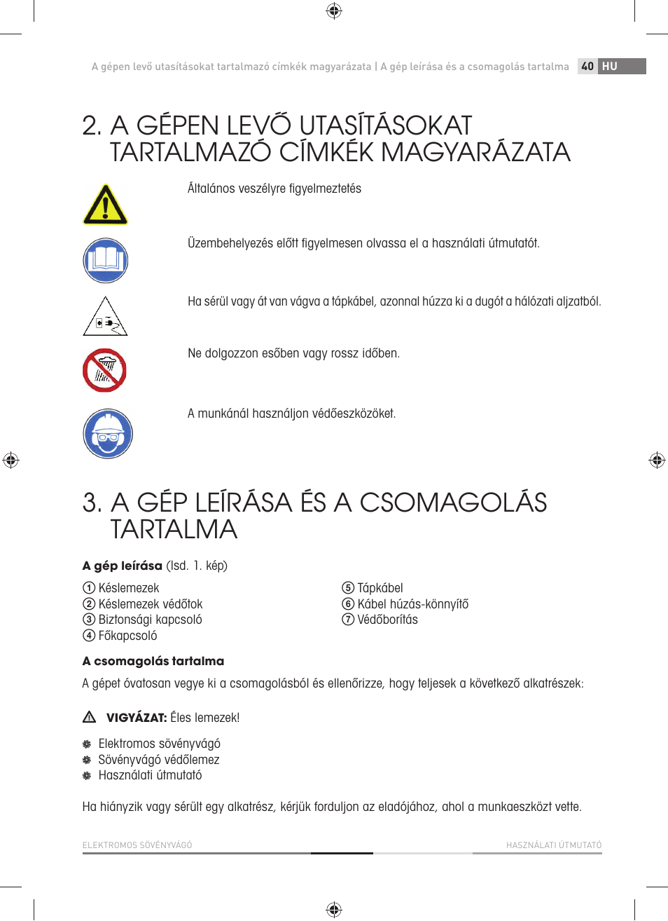 A gép leírása és a csomagolás tartalma | Fieldmann FZN 2001-E User Manual | Page 41 / 92