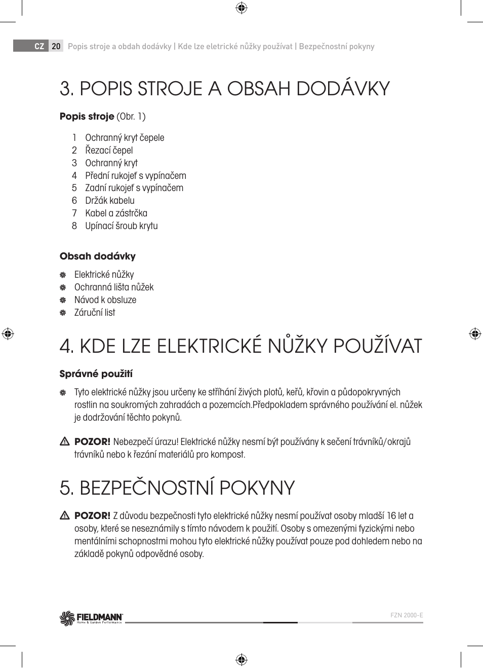 Fieldmann FZN 2000-E User Manual | Page 20 / 76