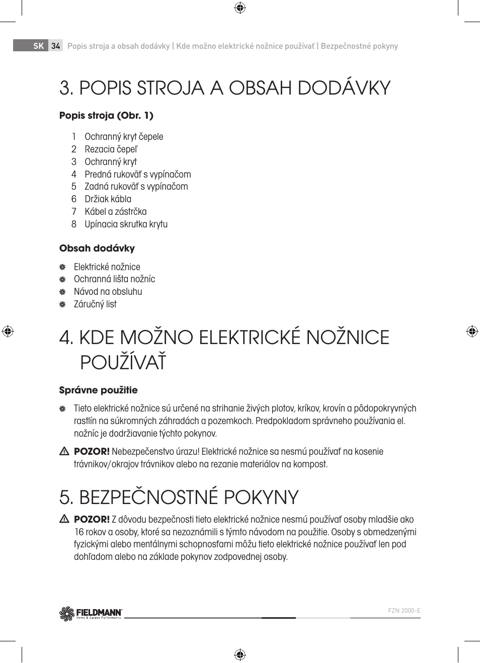 Fieldmann FZN 2000-E User Manual | Page 34 / 76