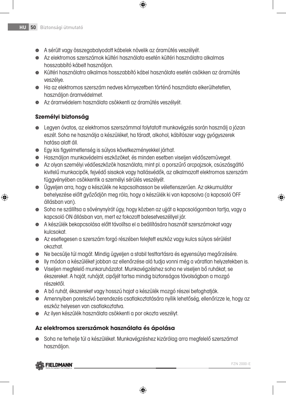 Fieldmann FZN 2000-E User Manual | Page 50 / 76