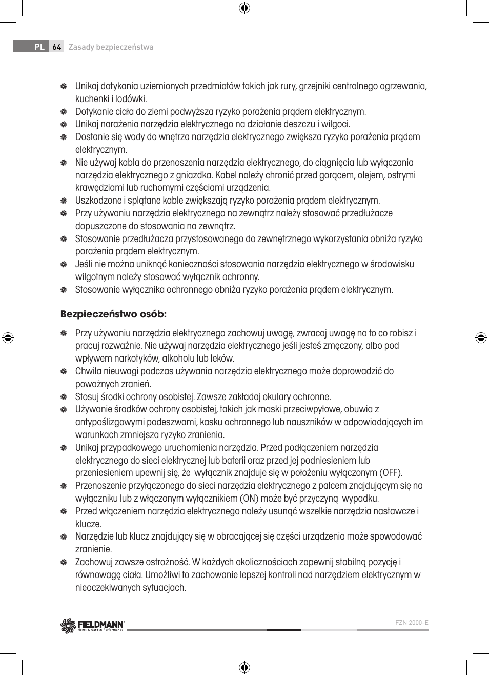 Fieldmann FZN 2000-E User Manual | Page 64 / 76