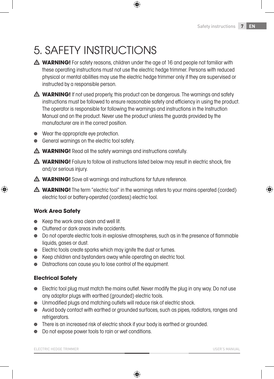 Safety instructions | Fieldmann FZN 2000-E User Manual | Page 7 / 76