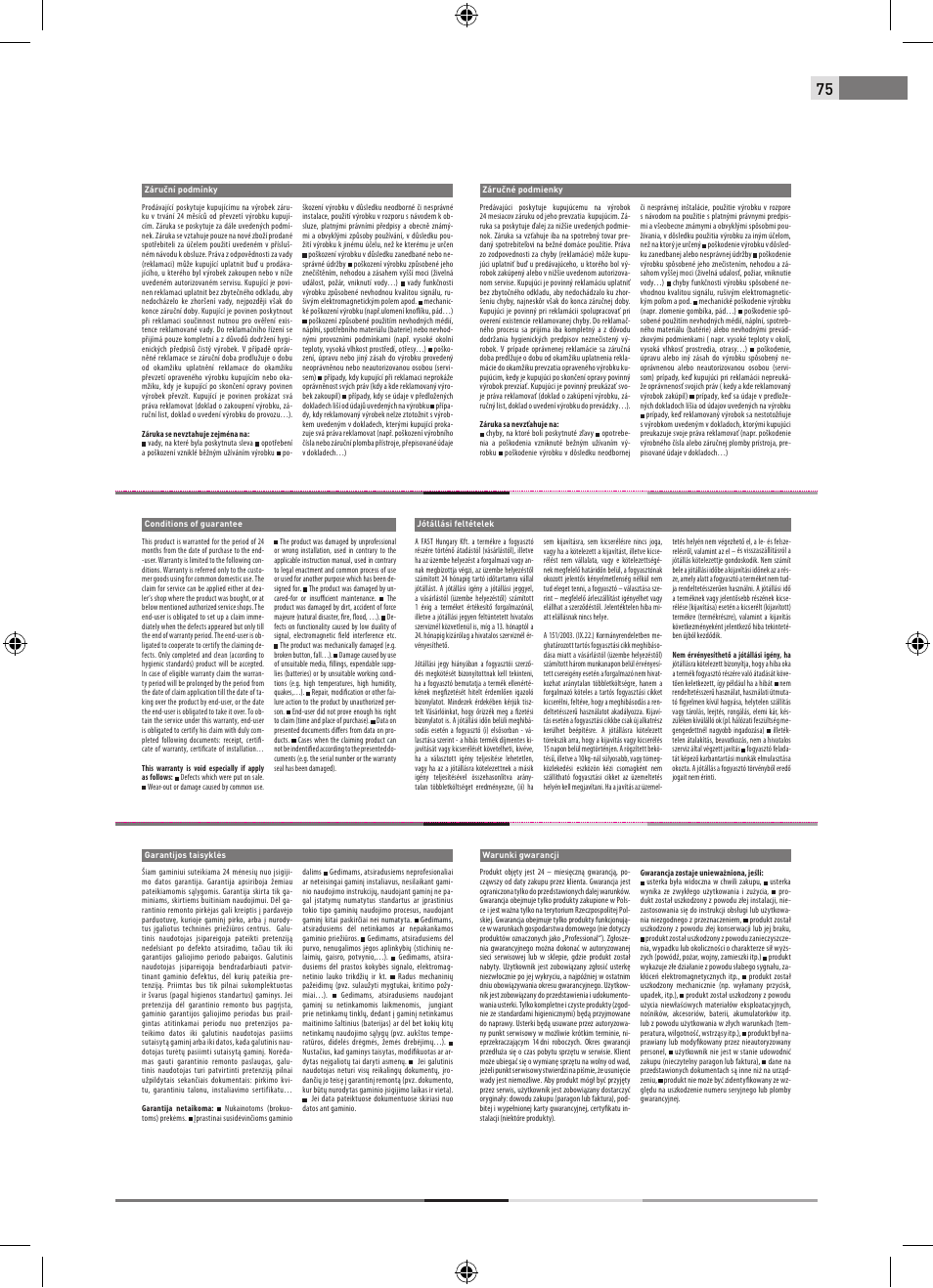 Fieldmann FZN 2000-E User Manual | Page 75 / 76