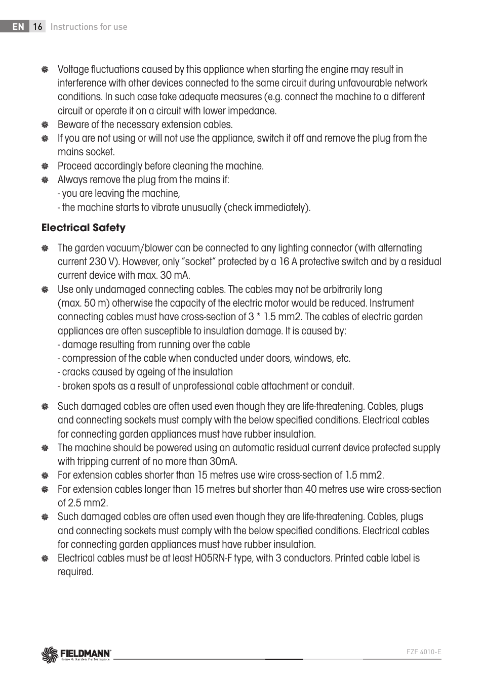 Fieldmann FZF 4010-E User Manual | Page 16 / 80