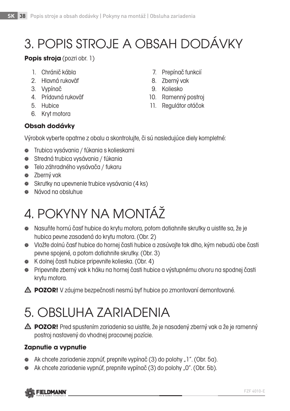 Fieldmann FZF 4010-E User Manual | Page 38 / 80
