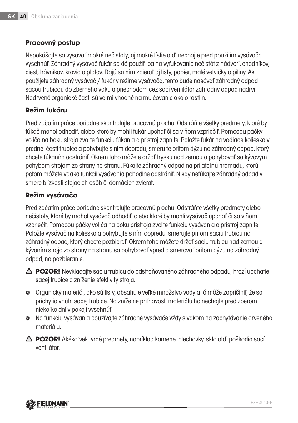 Fieldmann FZF 4010-E User Manual | Page 40 / 80