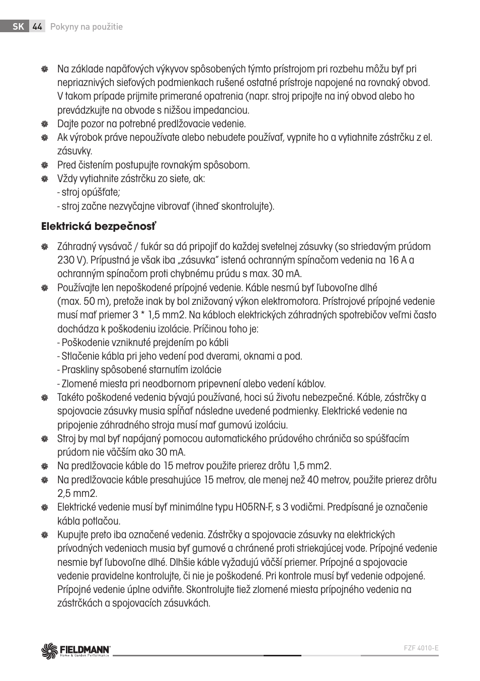 Fieldmann FZF 4010-E User Manual | Page 44 / 80