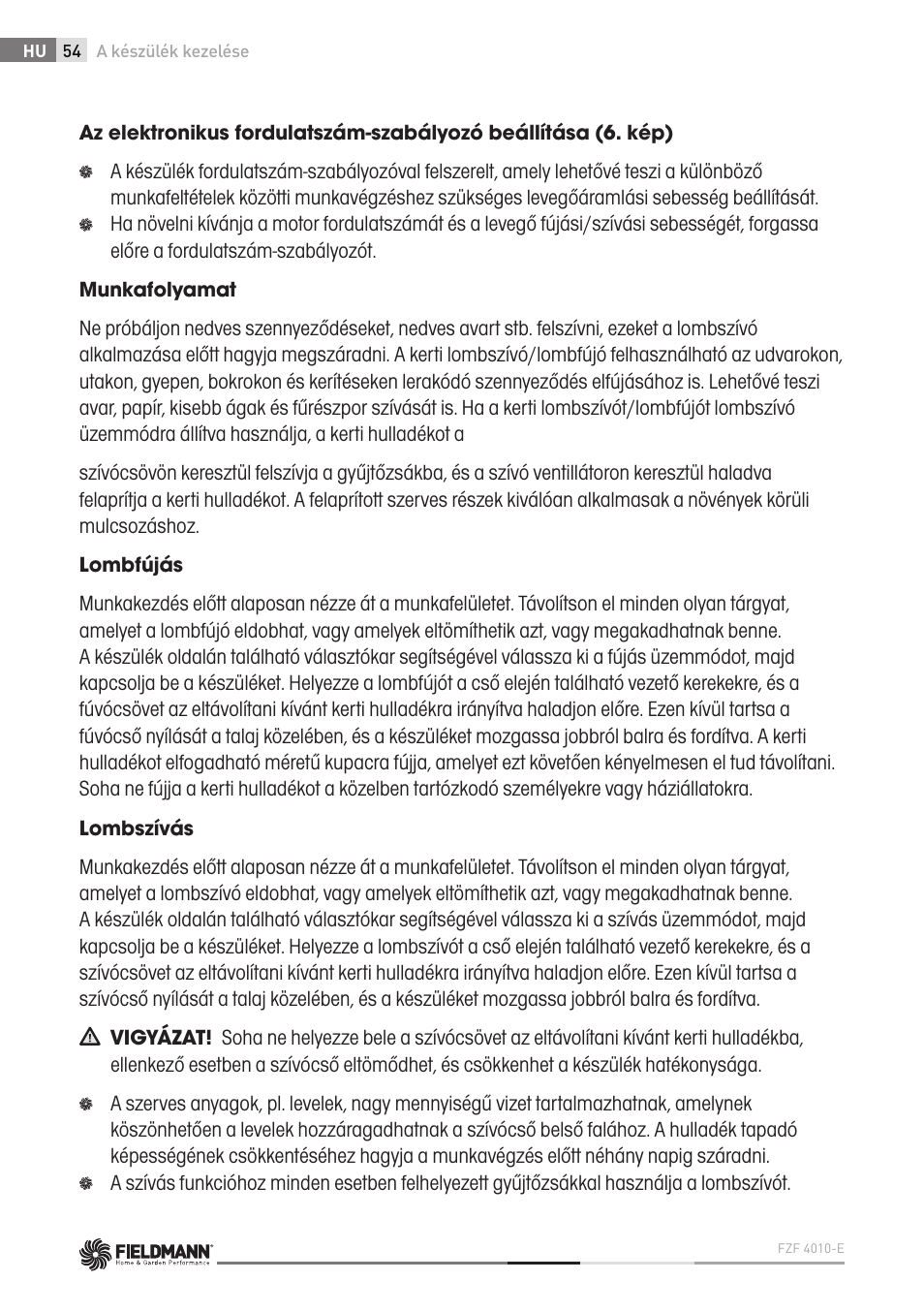 Fieldmann FZF 4010-E User Manual | Page 54 / 80