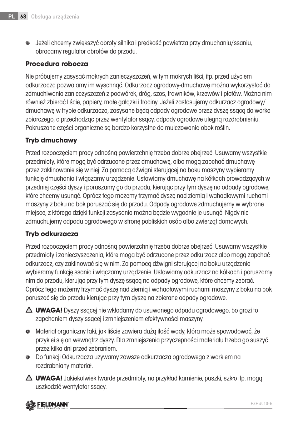 Fieldmann FZF 4010-E User Manual | Page 68 / 80