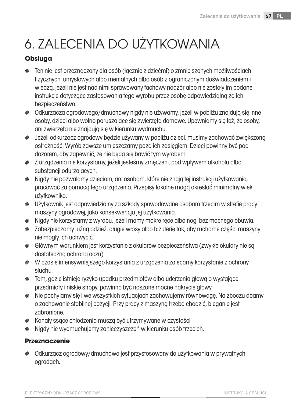 Zalecenia do użytkowania | Fieldmann FZF 4010-E User Manual | Page 69 / 80