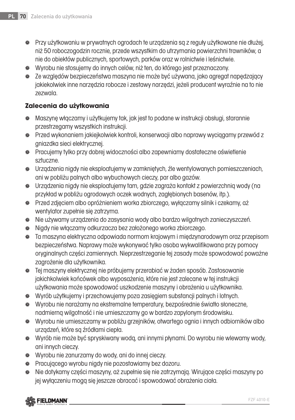 Fieldmann FZF 4010-E User Manual | Page 70 / 80