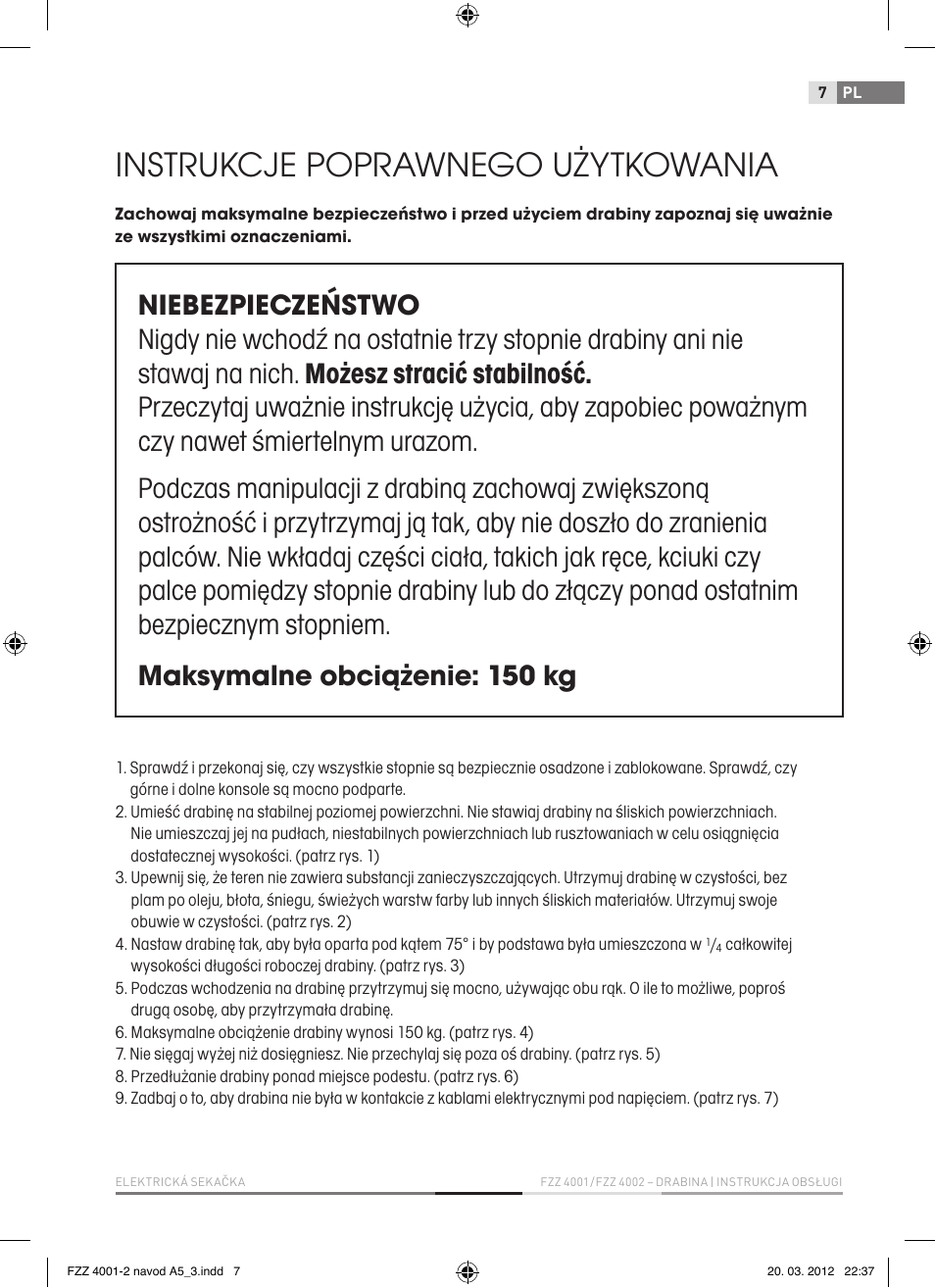 Instrukcje poprawnego użytkowania | Fieldmann FZZ 4002 User Manual | Page 7 / 12