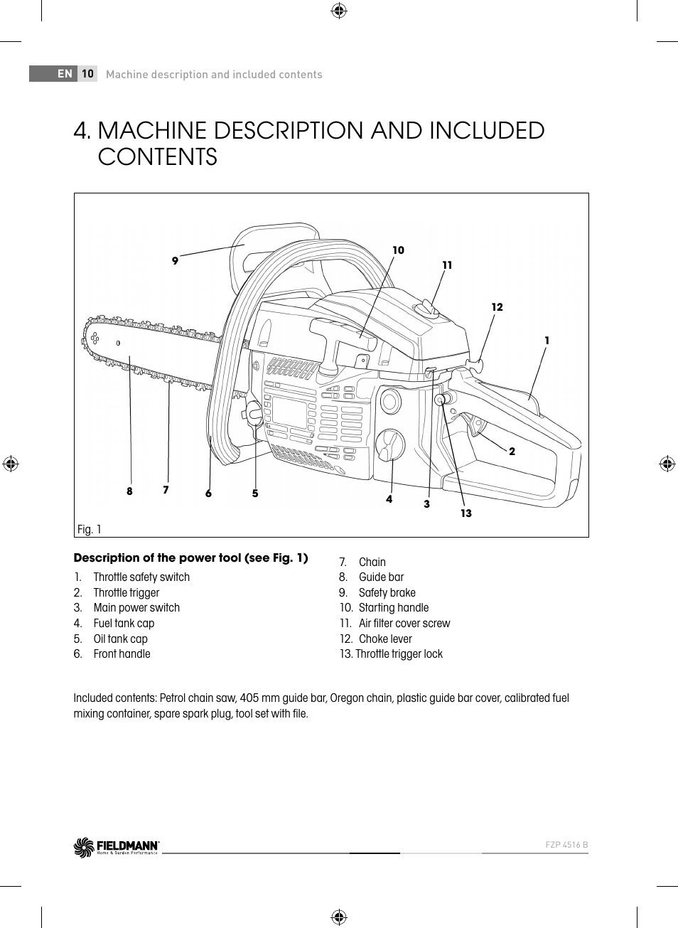 Machine description and included contents | Fieldmann FZP 4516-B User Manual | Page 10 / 156