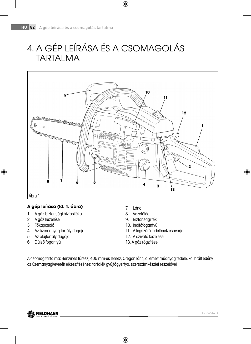 A gép leírása és a csomagolás tartalma | Fieldmann FZP 4516-B User Manual | Page 82 / 156