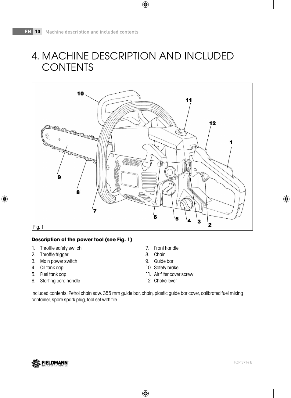 Machine description and included contents | Fieldmann FZP 3714-B User Manual | Page 10 / 156