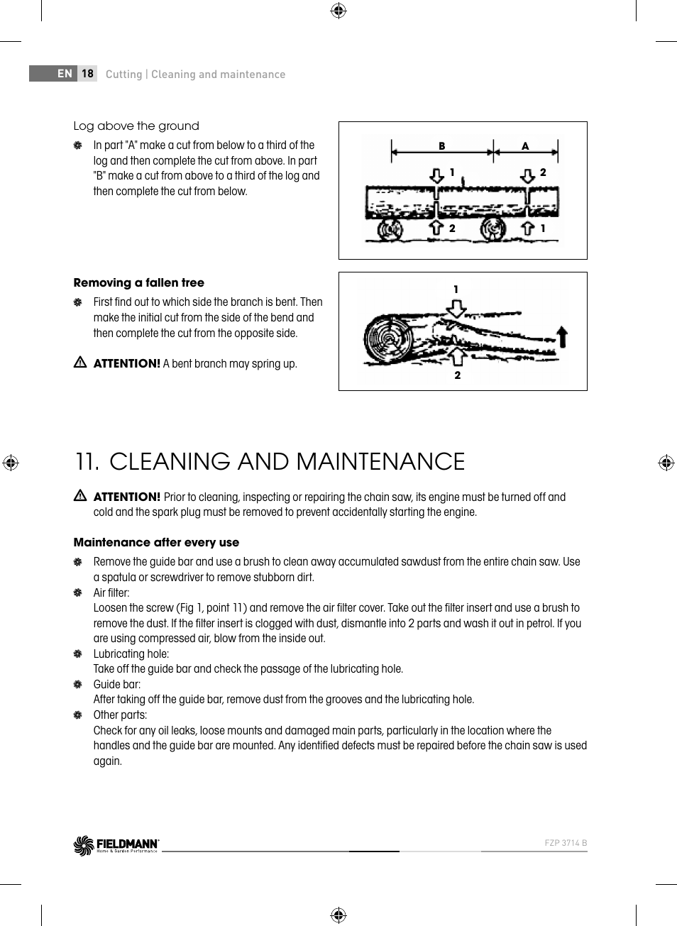 Cleaning and maintenance | Fieldmann FZP 3714-B User Manual | Page 18 / 156