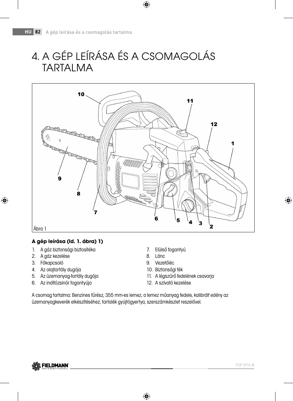 A gép leírása és a csomagolás tartalma | Fieldmann FZP 3714-B User Manual | Page 82 / 156