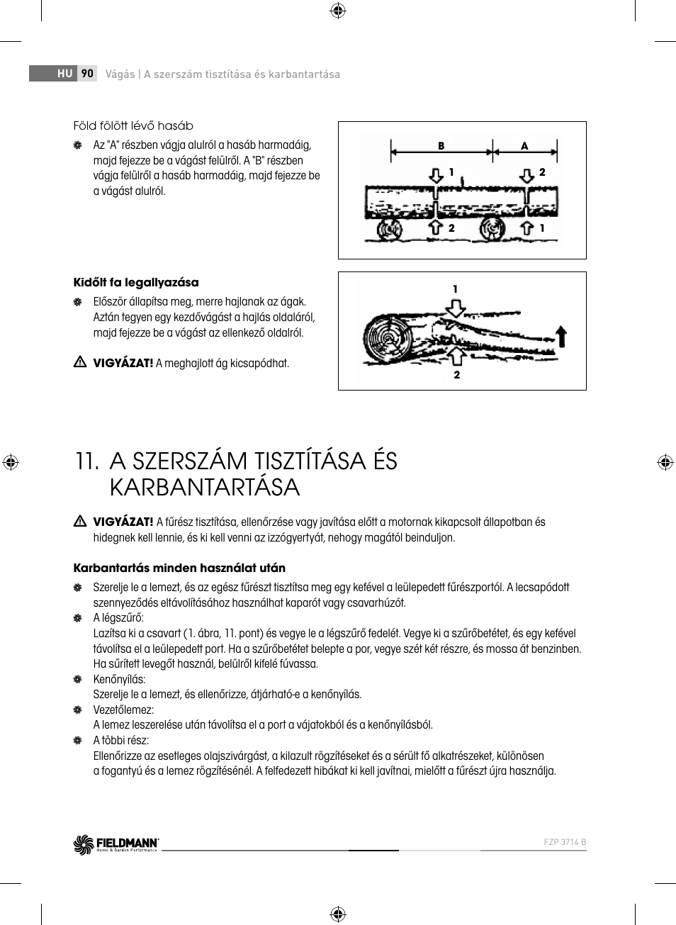 A szerszám tisztítása és karbantartása | Fieldmann FZP 3714-B User Manual | Page 90 / 156