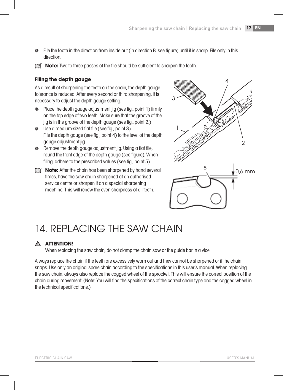 Replacing the saw chain | Fieldmann FZP 2020-E User Manual | Page 17 / 120