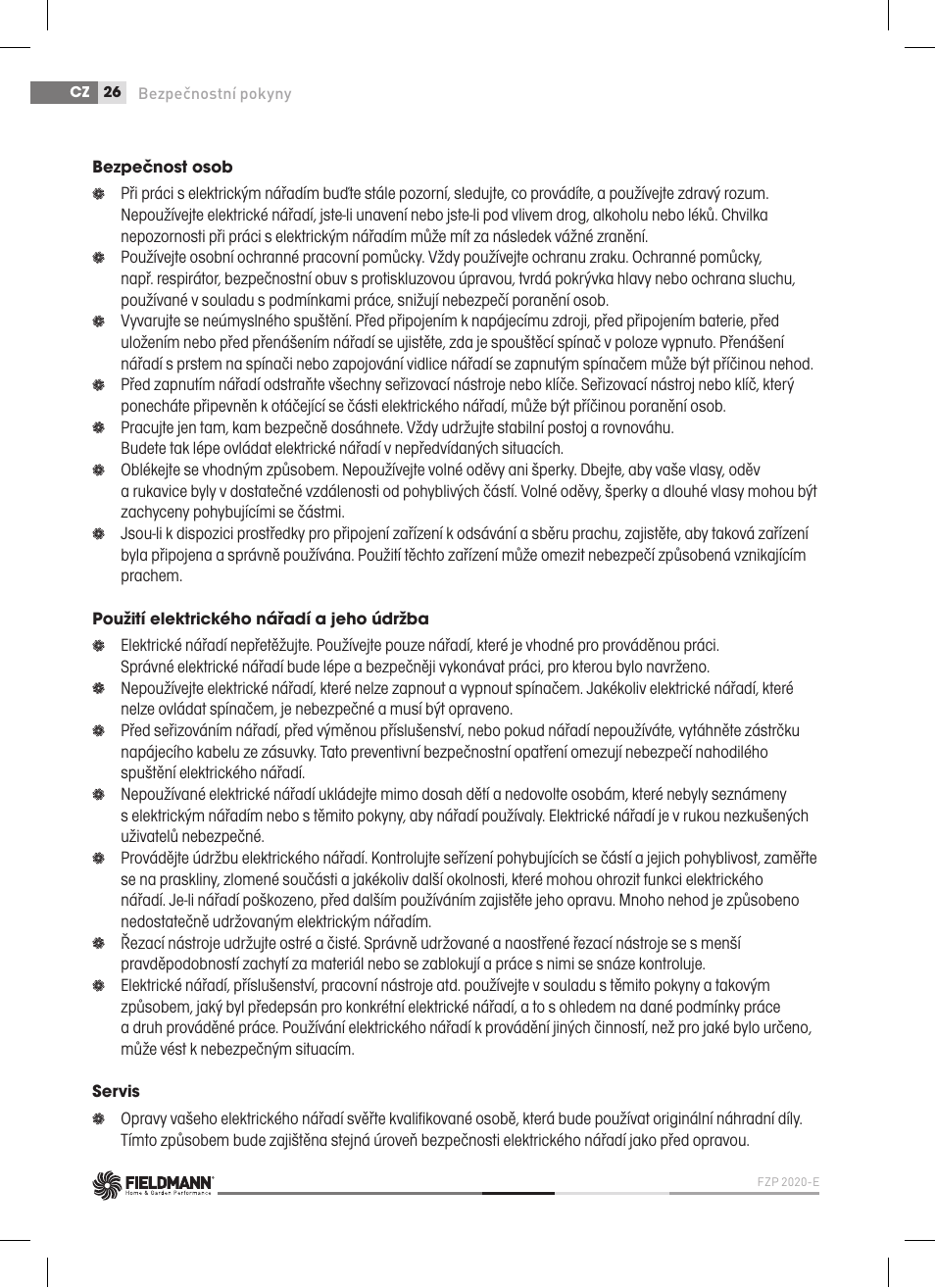 Fieldmann FZP 2020-E User Manual | Page 26 / 120