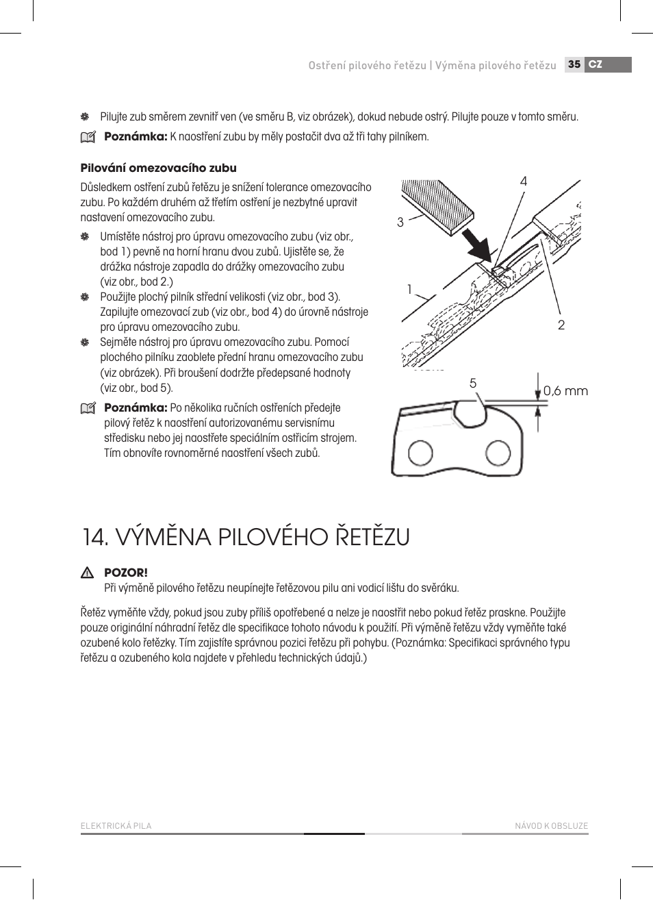 Výměna pilového řetězu | Fieldmann FZP 2020-E User Manual | Page 35 / 120
