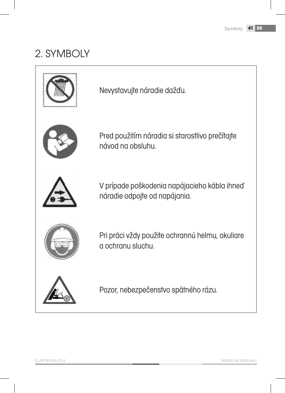 Symboly | Fieldmann FZP 2020-E User Manual | Page 41 / 120