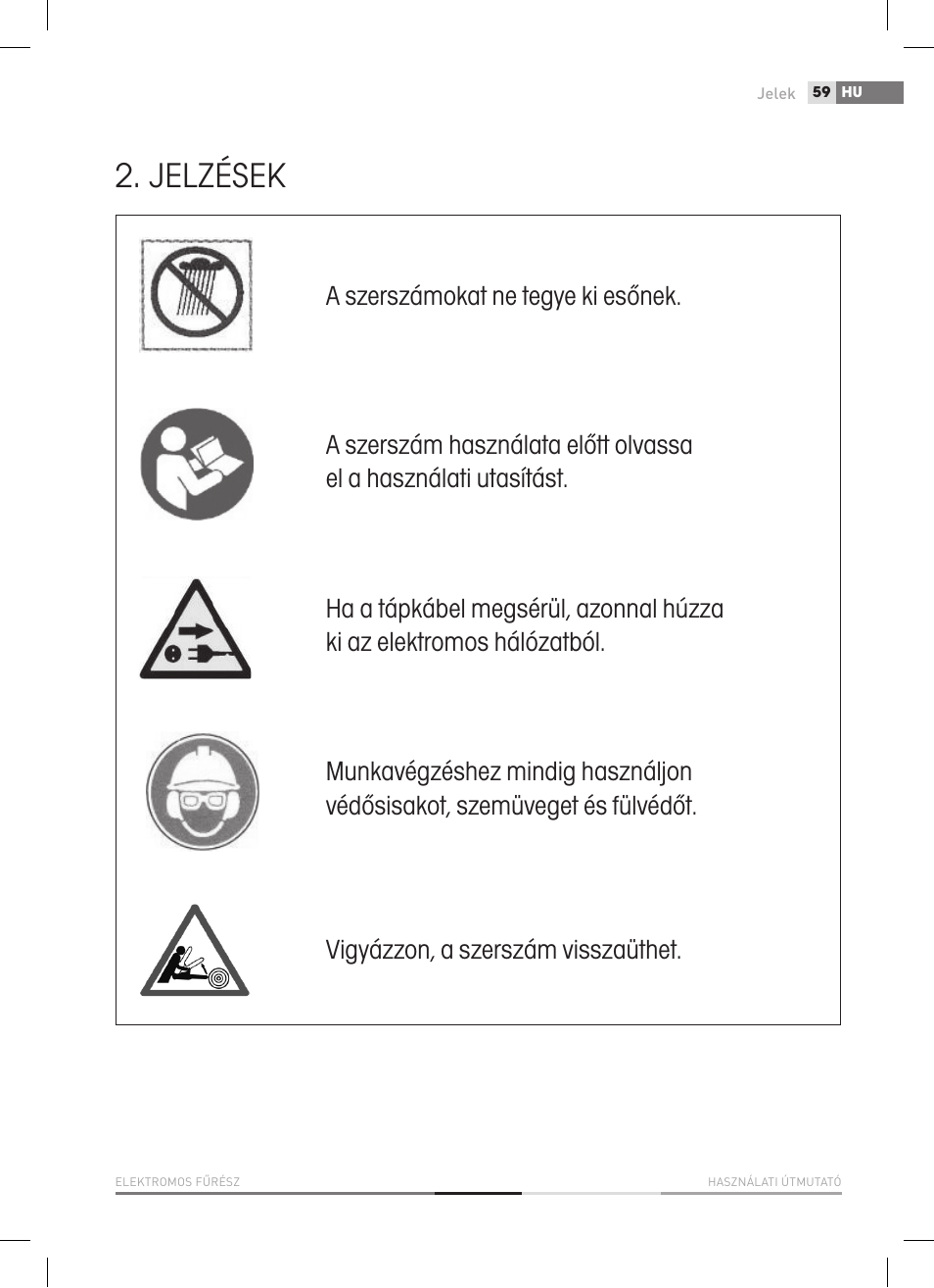 Jelzések | Fieldmann FZP 2020-E User Manual | Page 59 / 120