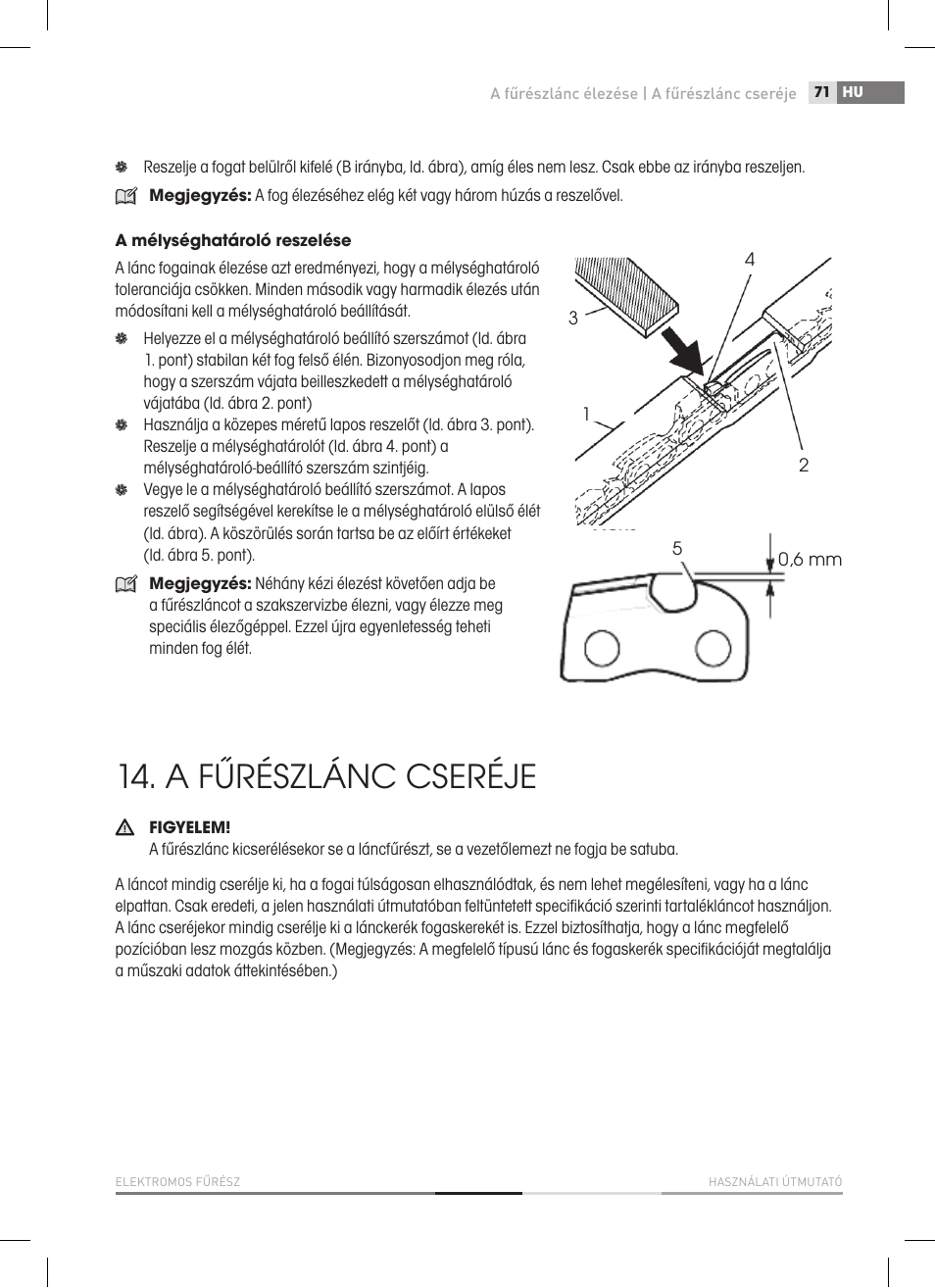 A fűrészlánc cseréje | Fieldmann FZP 2020-E User Manual | Page 71 / 120