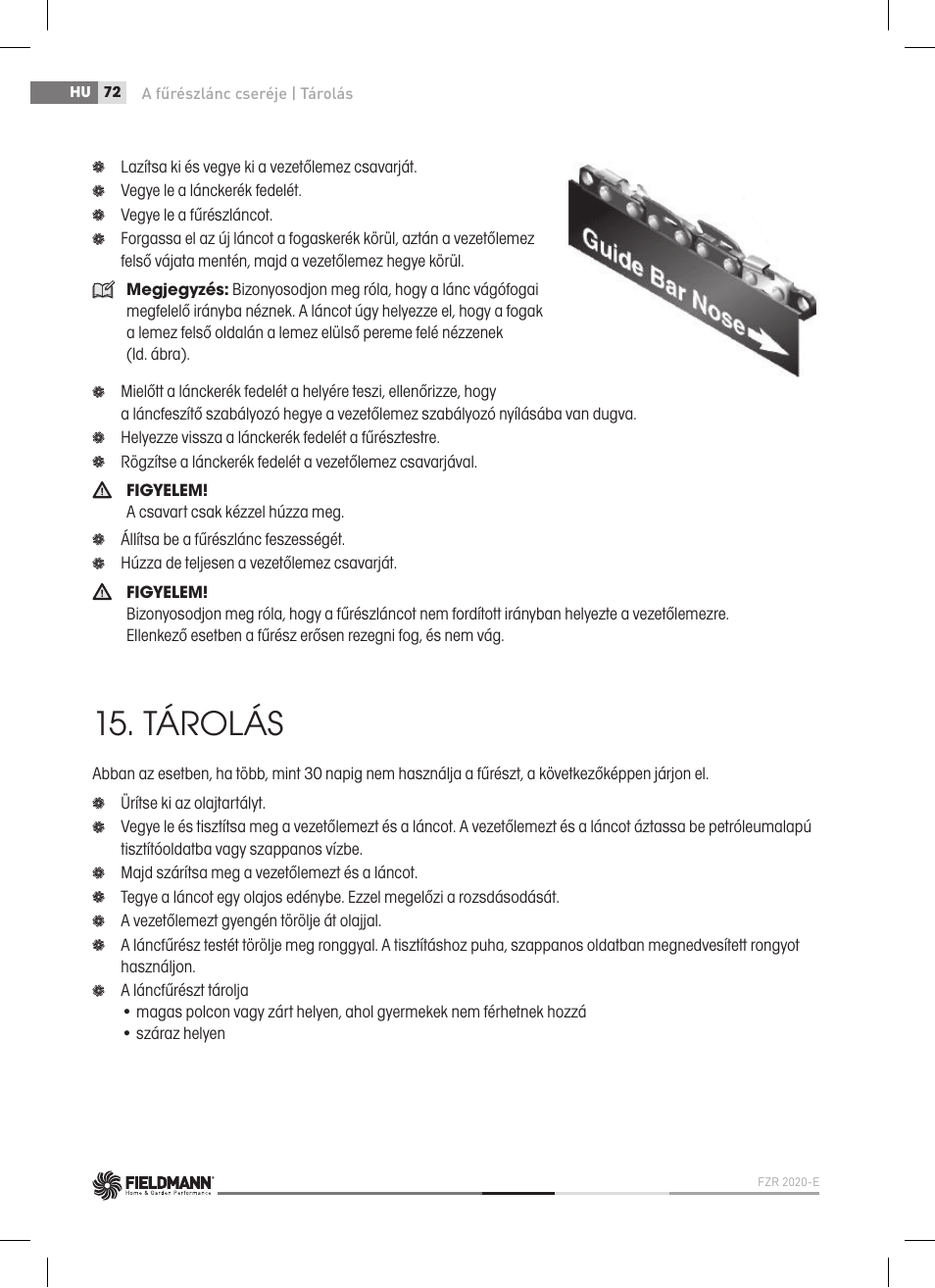 Tárolás | Fieldmann FZP 2020-E User Manual | Page 72 / 120