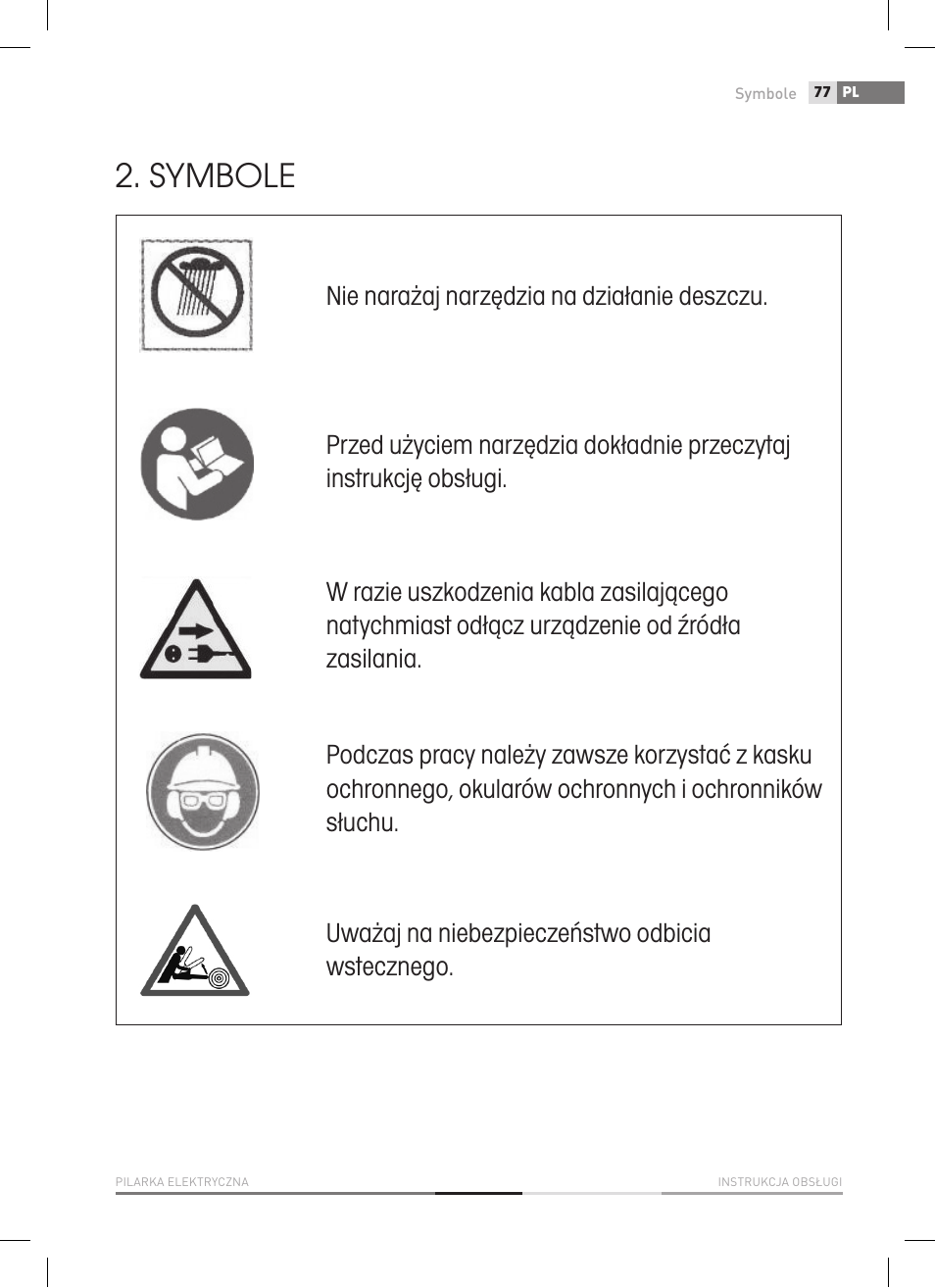 Symbole | Fieldmann FZP 2020-E User Manual | Page 77 / 120