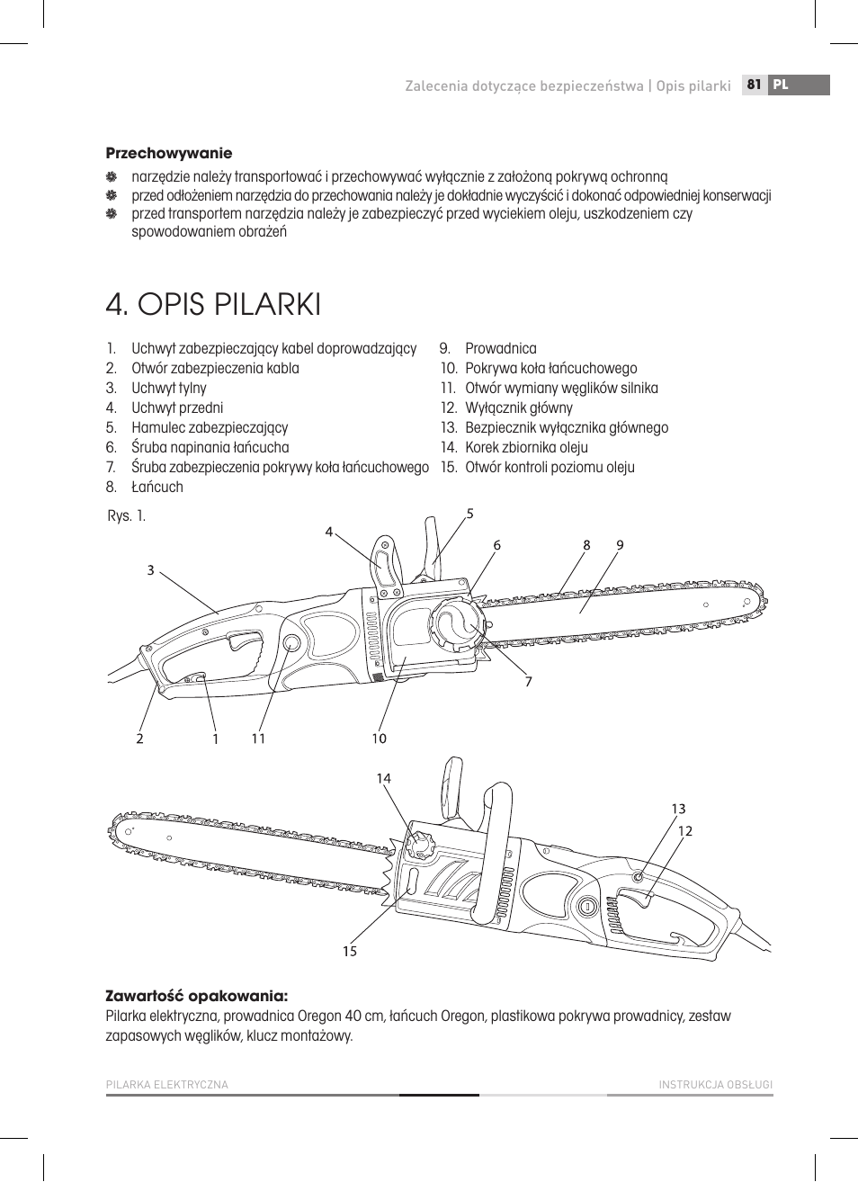 Opis pilarki | Fieldmann FZP 2020-E User Manual | Page 81 / 120