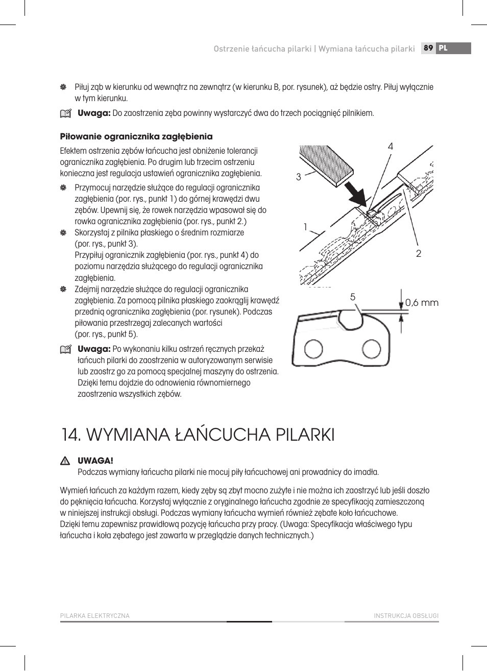 Wymiana łańcucha pilarki | Fieldmann FZP 2020-E User Manual | Page 89 / 120