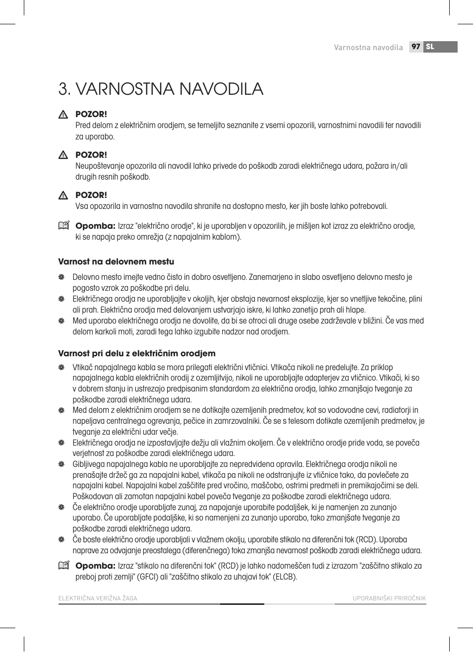 Varnostna navodila | Fieldmann FZP 2020-E User Manual | Page 97 / 120