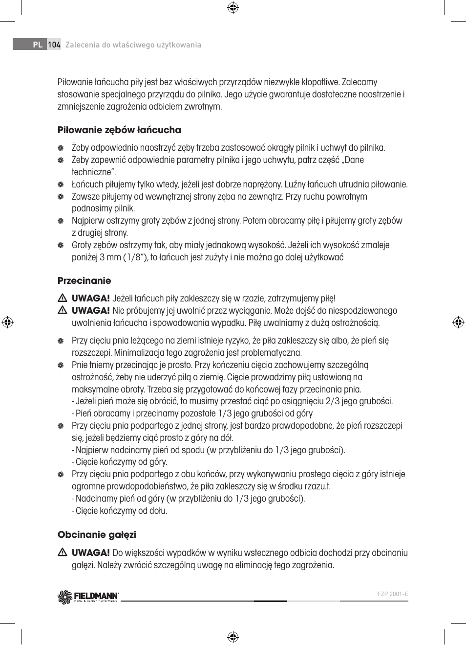 Fieldmann FZP 2001-E User Manual | Page 104 / 134