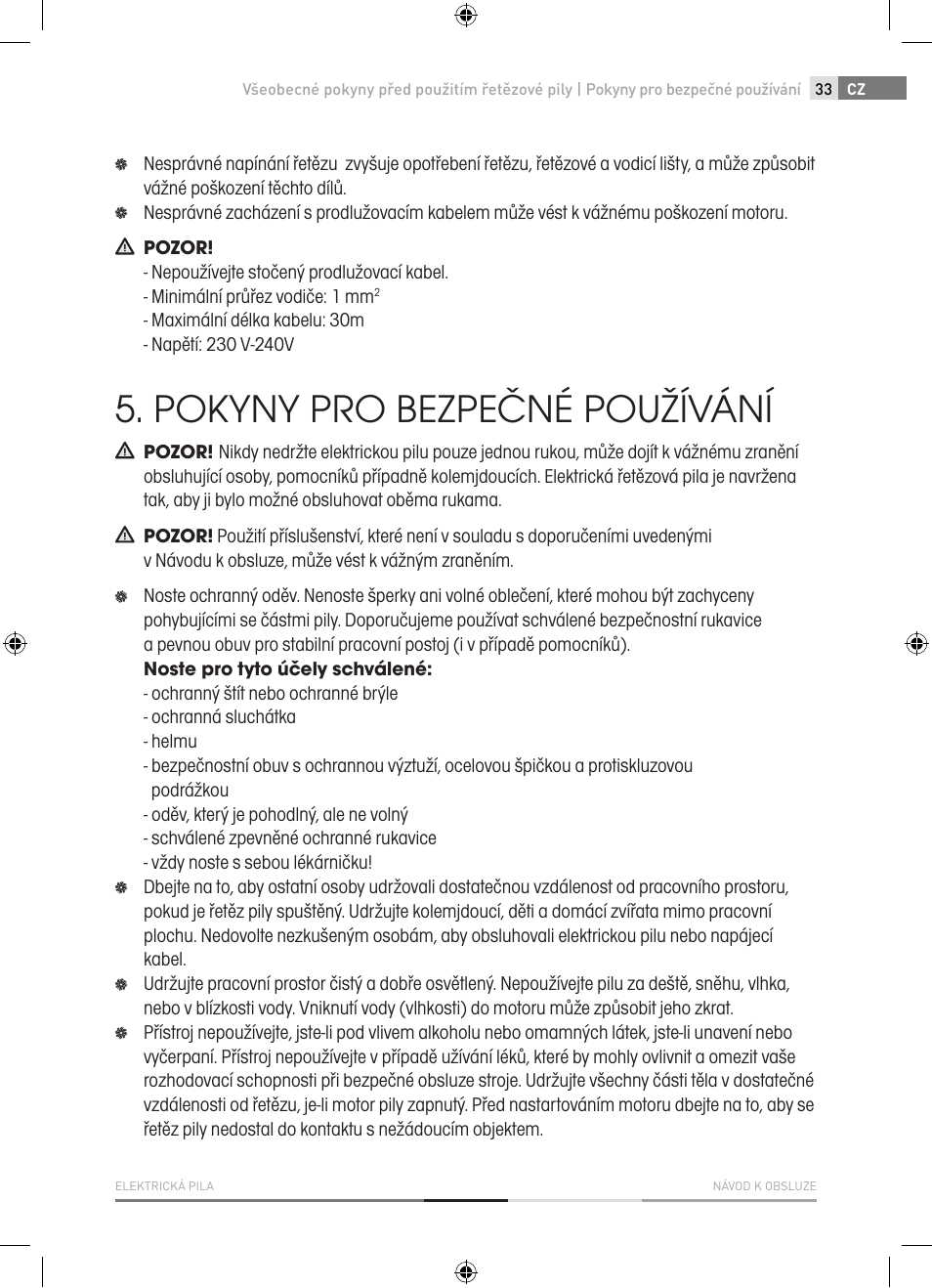 Pokyny pro bezpečné používání | Fieldmann FZP 2001-E User Manual | Page 33 / 134