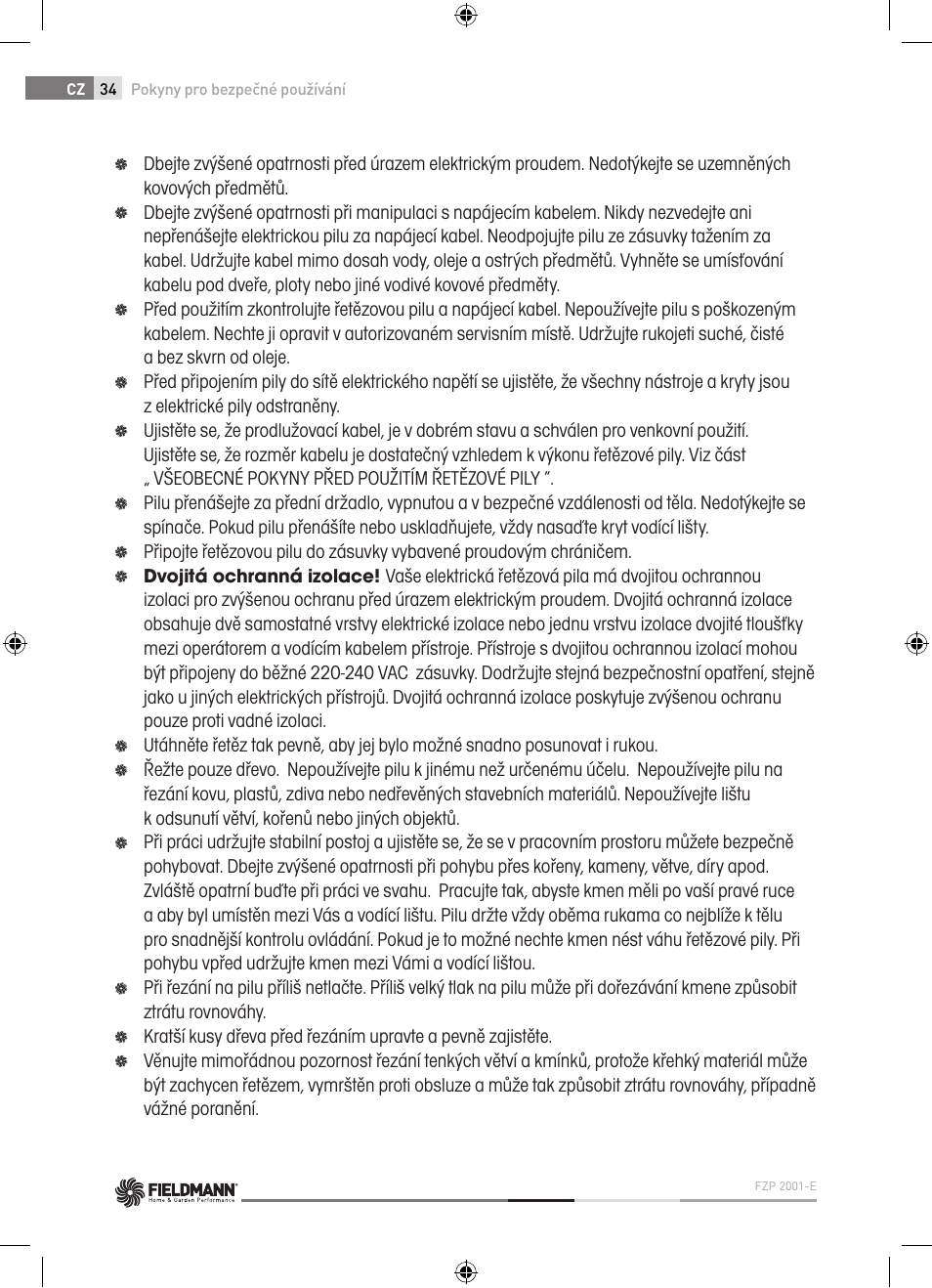 Fieldmann FZP 2001-E User Manual | Page 34 / 134