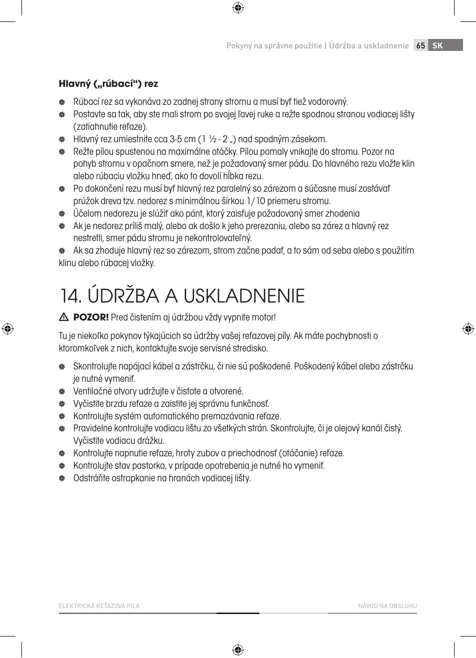 Údržba a uskladnenie | Fieldmann FZP 2001-E User Manual | Page 65 / 134