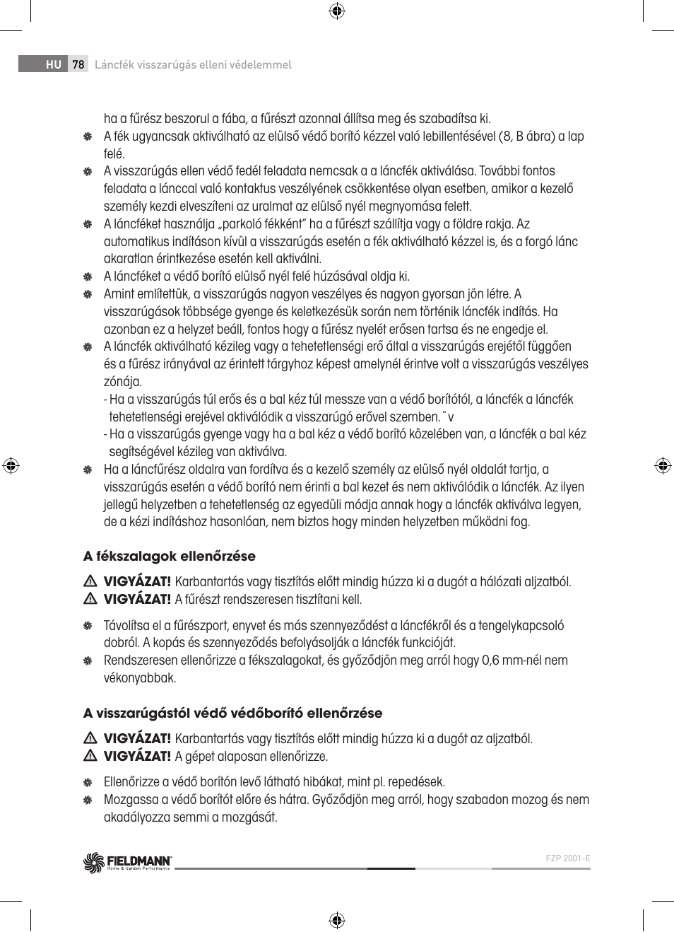 Fieldmann FZP 2001-E User Manual | Page 78 / 134