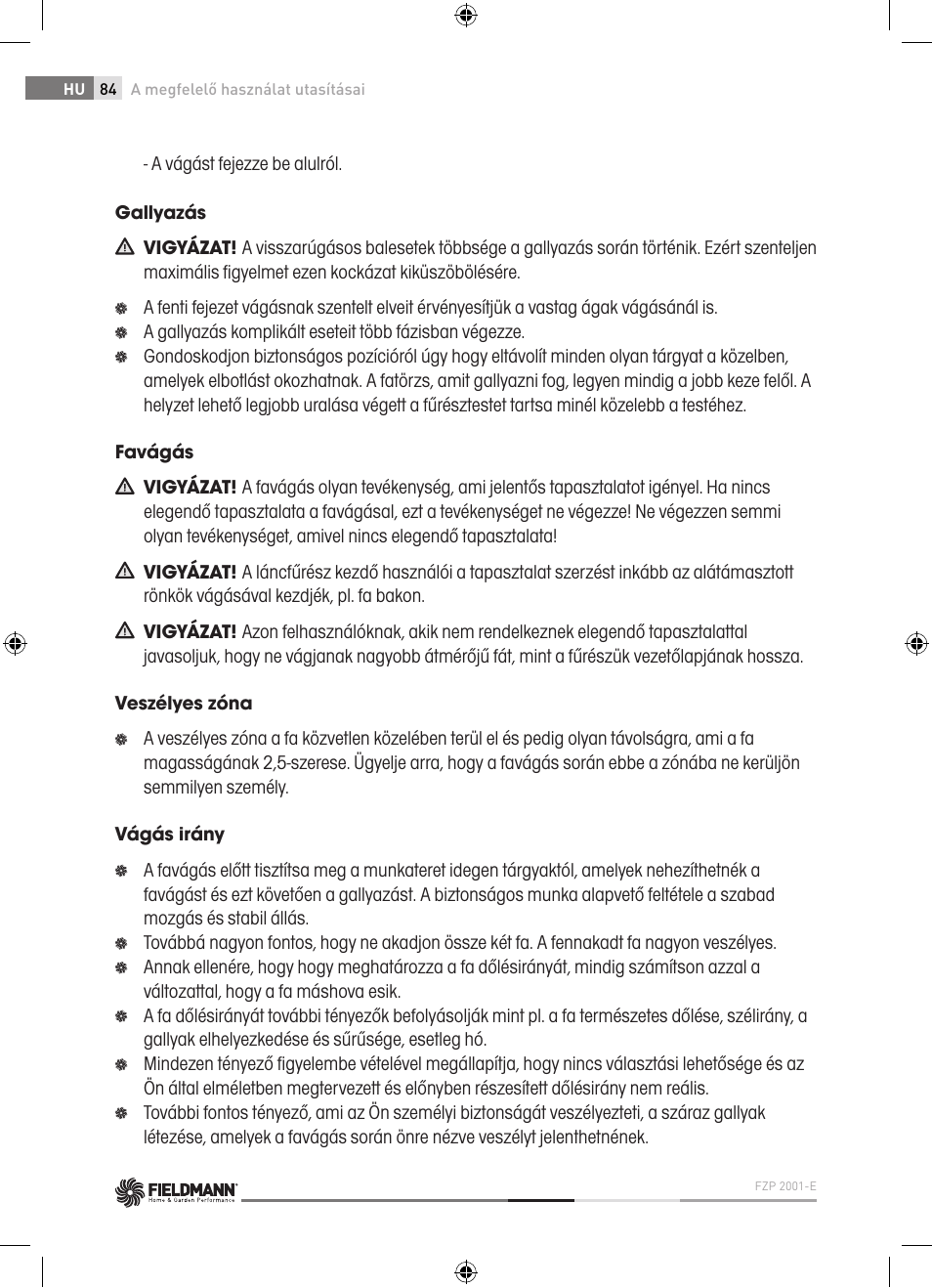 Fieldmann FZP 2001-E User Manual | Page 84 / 134