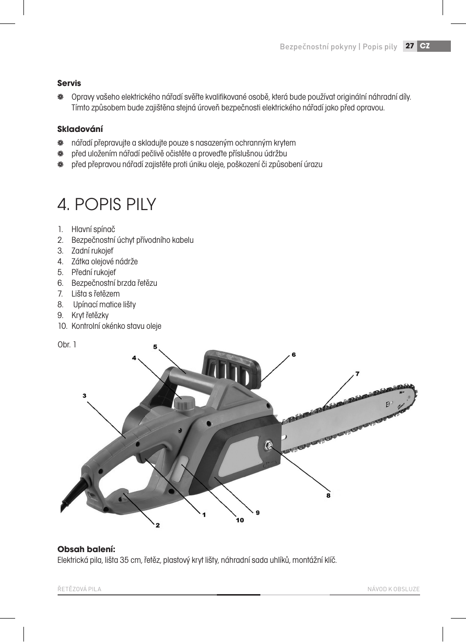 Popis pily | Fieldmann FZP 2000-E User Manual | Page 27 / 120