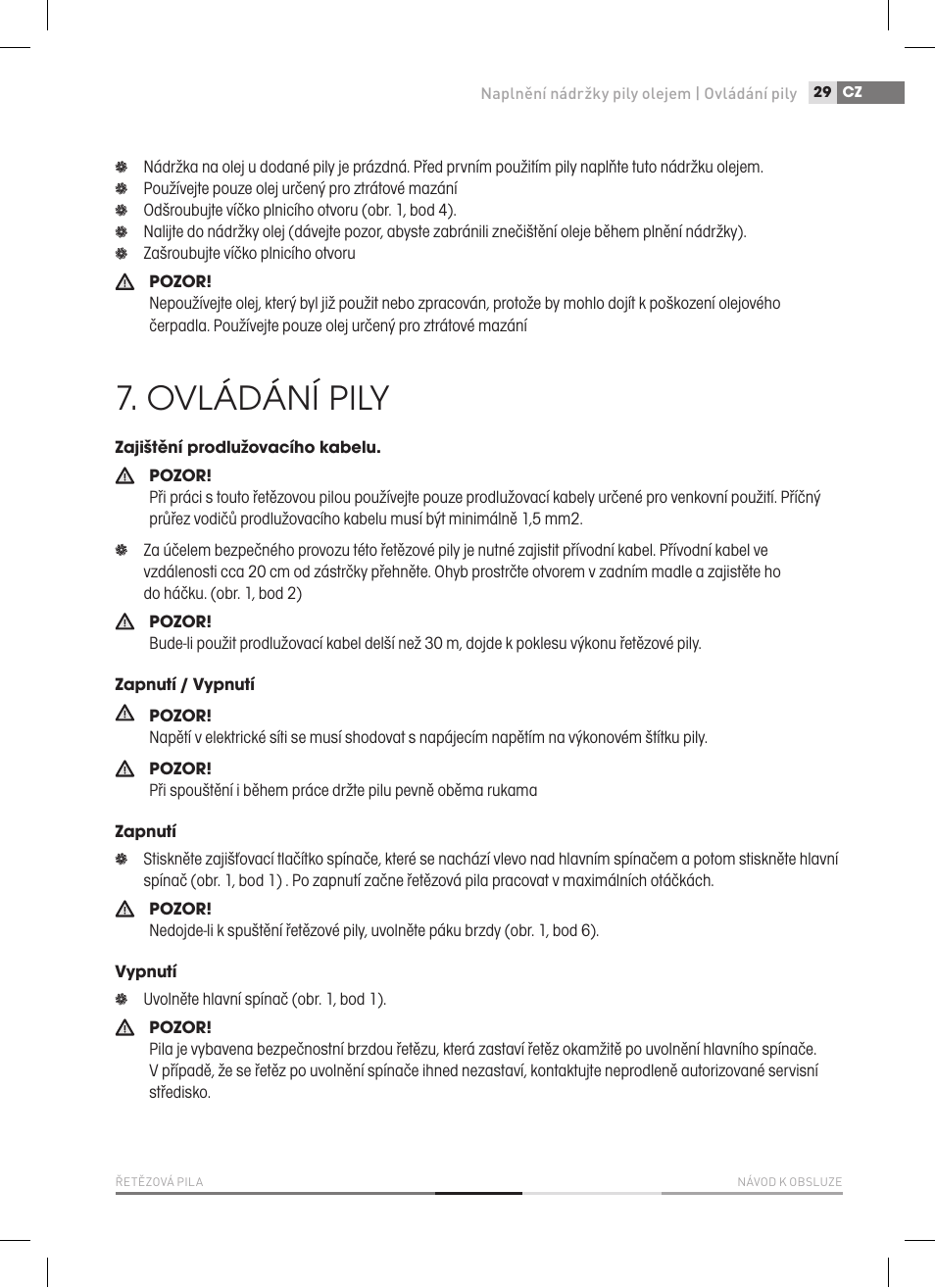 Ovládání pily | Fieldmann FZP 2000-E User Manual | Page 29 / 120