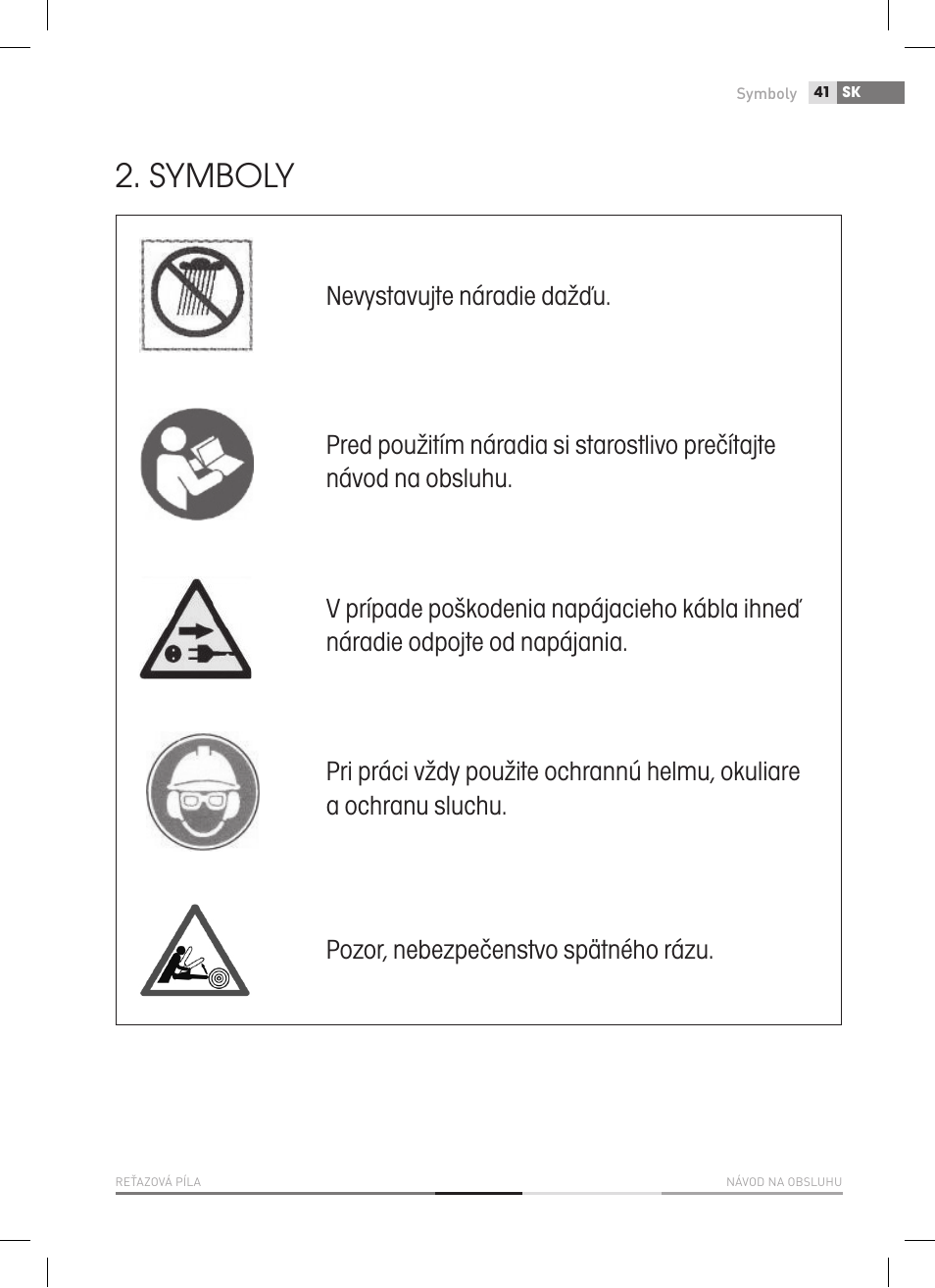 Symboly | Fieldmann FZP 2000-E User Manual | Page 41 / 120