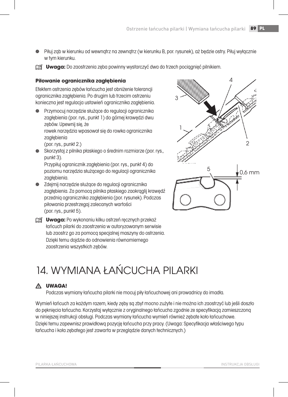 Wymiana łańcucha pilarki | Fieldmann FZP 2000-E User Manual | Page 89 / 120
