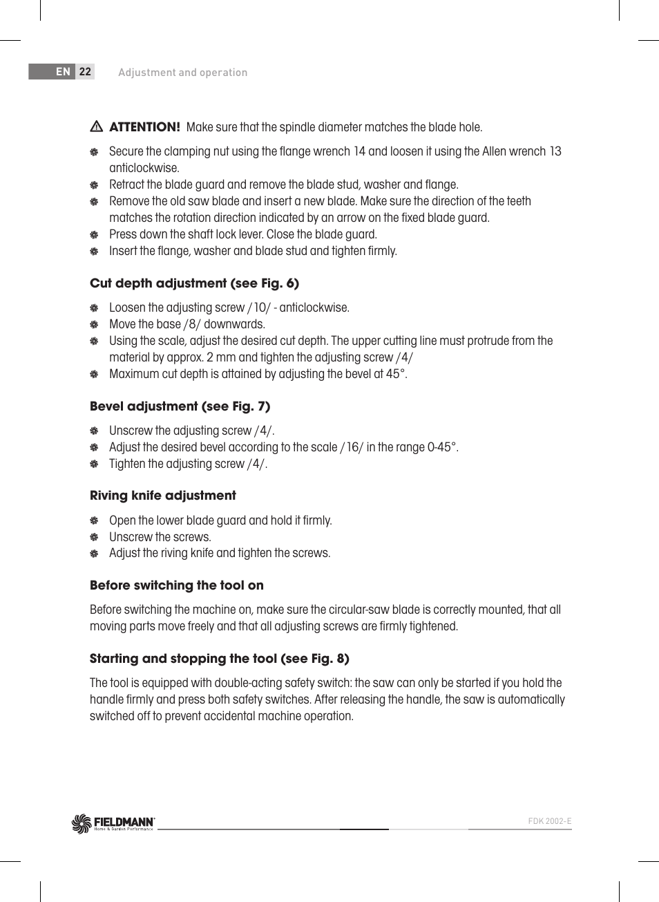 Fieldmann FDK 2002-E User Manual | Page 22 / 122