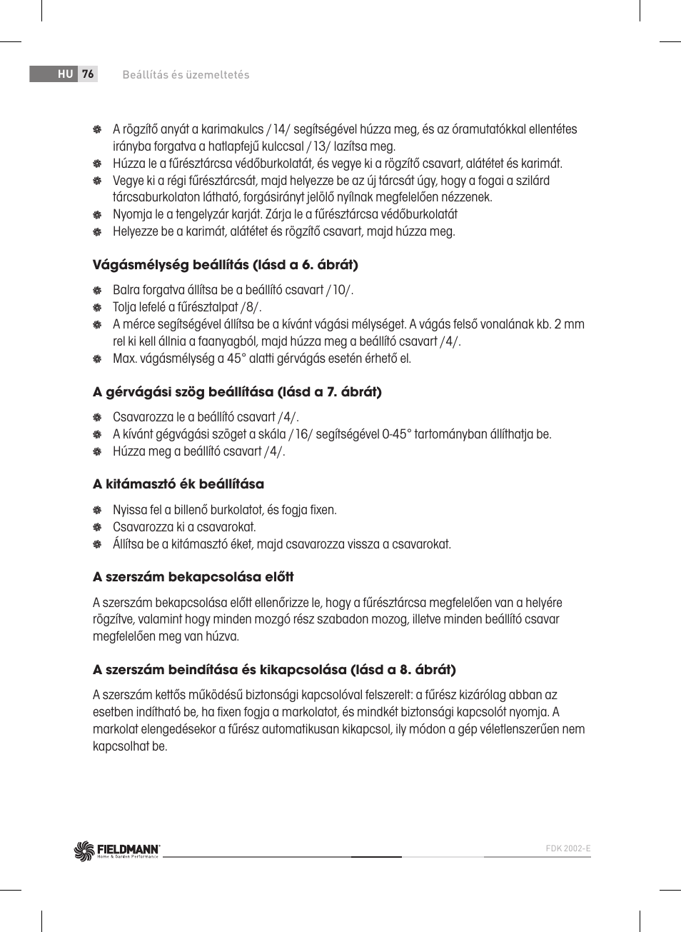 Fieldmann FDK 2002-E User Manual | Page 76 / 122