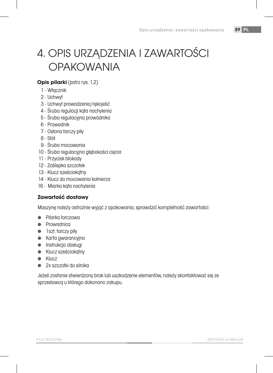 Opis urządzenia i zawartości opakowania | Fieldmann FDK 2002-E User Manual | Page 89 / 122