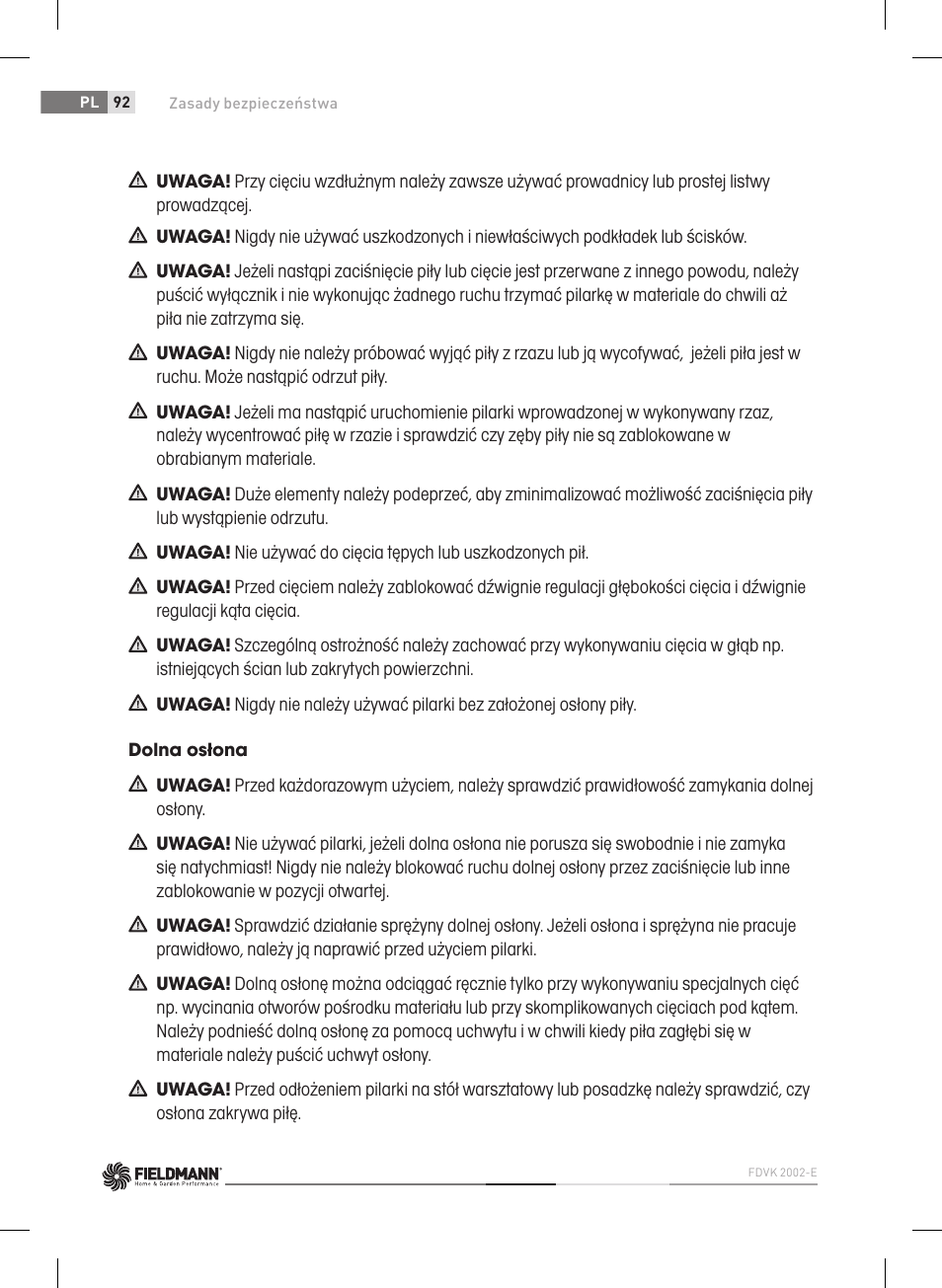 Fieldmann FDK 2002-E User Manual | Page 92 / 122