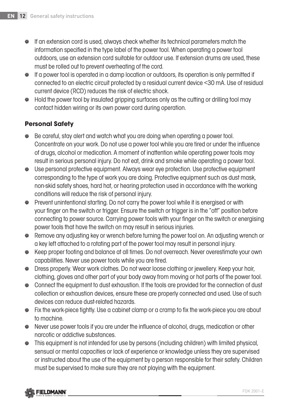Fieldmann FDK 2001-E User Manual | Page 12 / 122