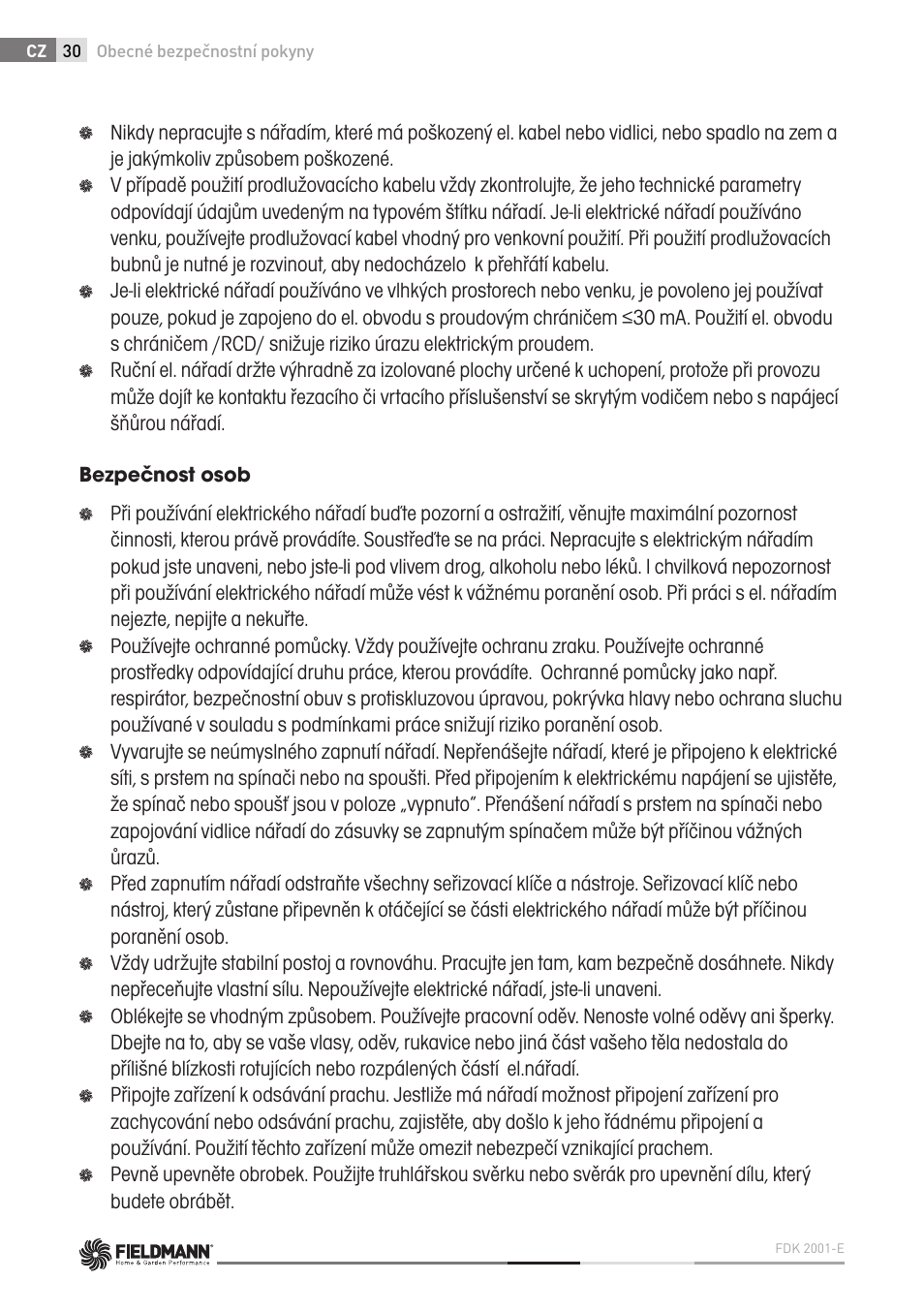 Fieldmann FDK 2001-E User Manual | Page 30 / 122